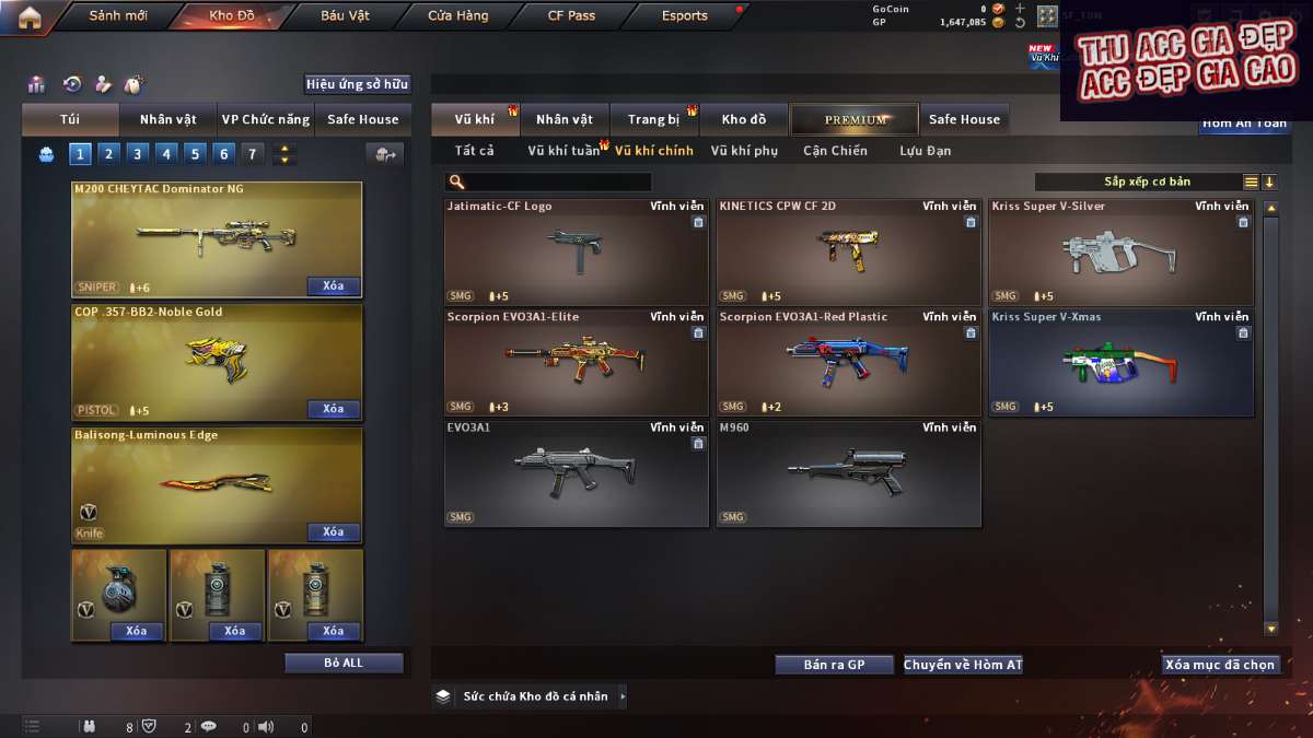 shop acc cf uy tin gia re